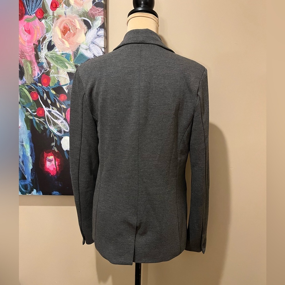 Gap Medium Grey 2 Button Stretch Blazer, Size 4 - image 4